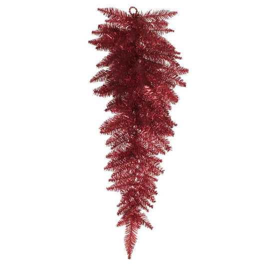 Red Tinsel Teardrop, 90cm - My Christmas