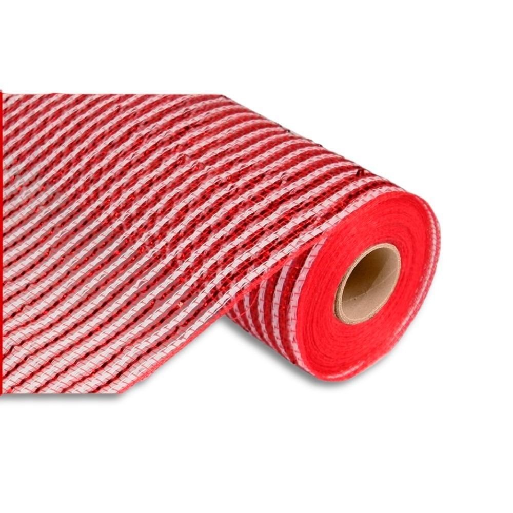 Red & White Foil Mesh - My Christmas