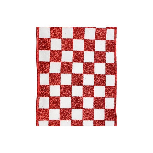 Red/White Check Ribbon - My Christmas