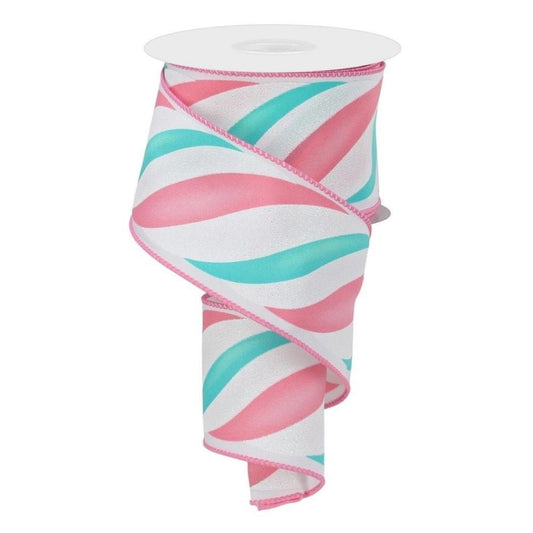 Swirl Candy Stripe Ribbon - My Christmas