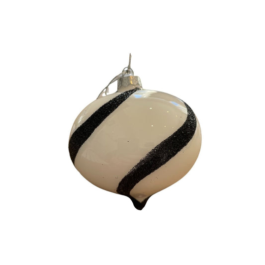 White and Black Swirl Ornament - My Christmas