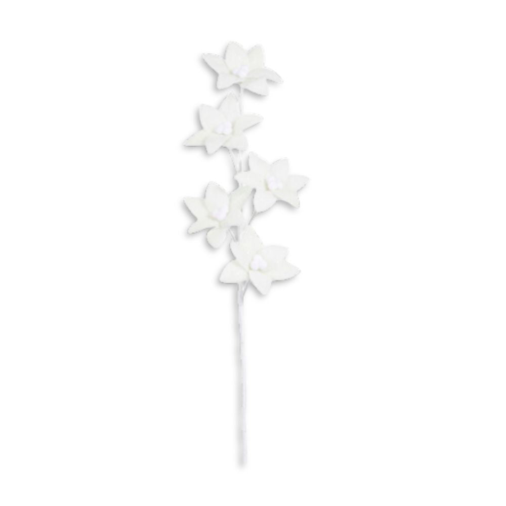 White Felt Poinsettia Spray - My Christmas