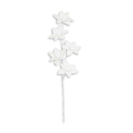 White Felt Poinsettia Spray - My Christmas