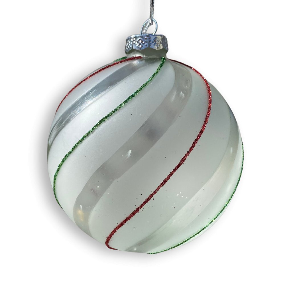 White Glass Ball Ornament - My Christmas