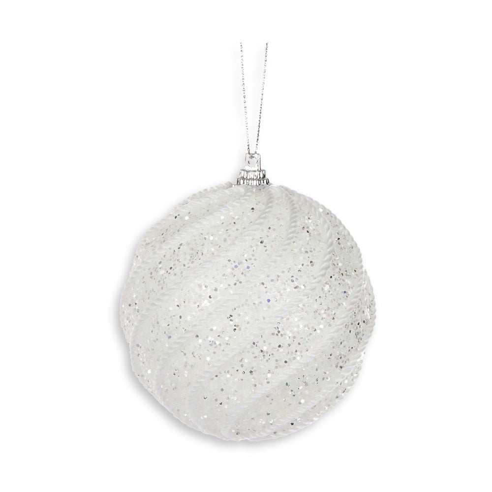 White Swirl Bauble, 8cm - My Christmas