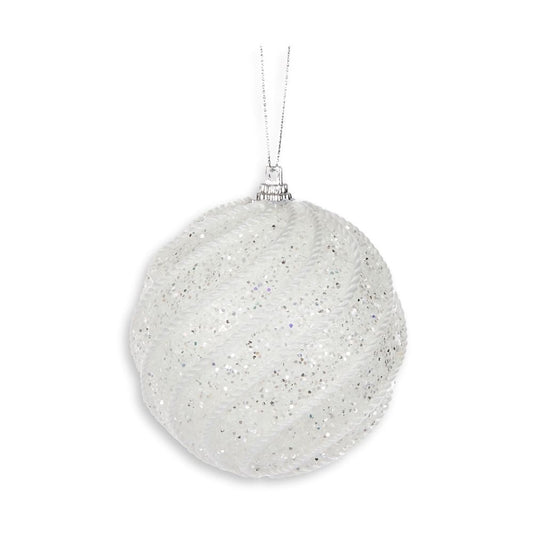 White Swirl Bauble, 8cm - My Christmas