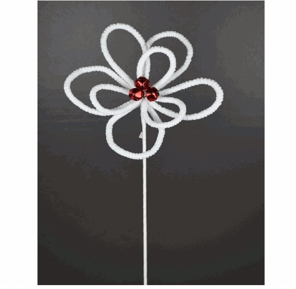 White/Red Flower Stem - My Christmas
