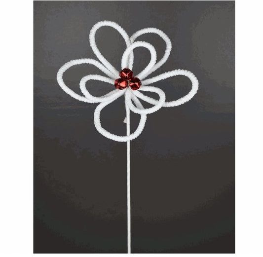 White/Red Flower Stem - My Christmas