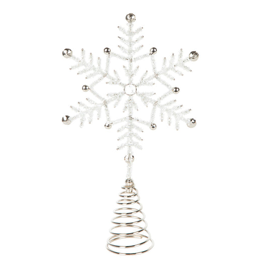 White/Silver Snowflake Tree Topper - My Christmas