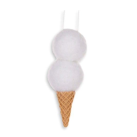 Wool Vanilla Ice Cream Ornament - My Christmas