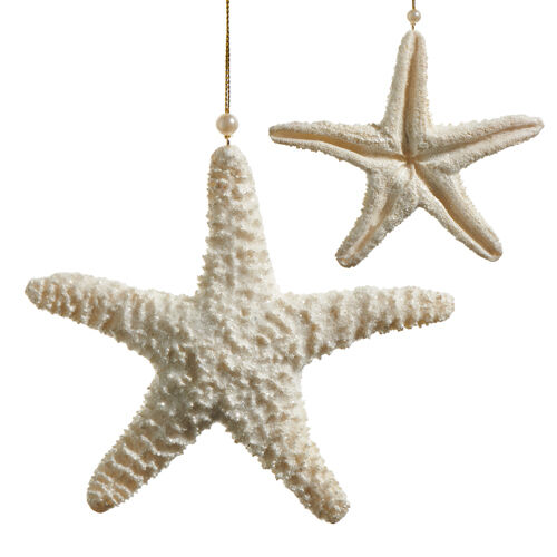 Ivory Glitter Starfish Ornament - My Christmas