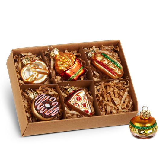 Miniature Food Glass Ornaments - Box of 6 - My Christmas