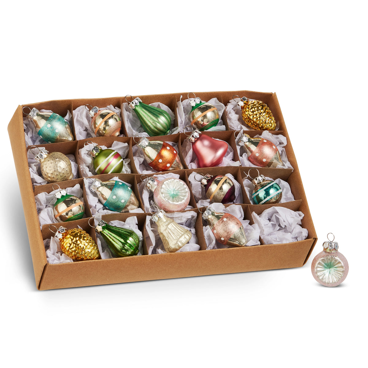 Mini Vintage Glass Ornaments - Box of 20 - My Christmas