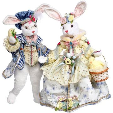 Mr & Mrs Cottontail Rabbit - Set of 2