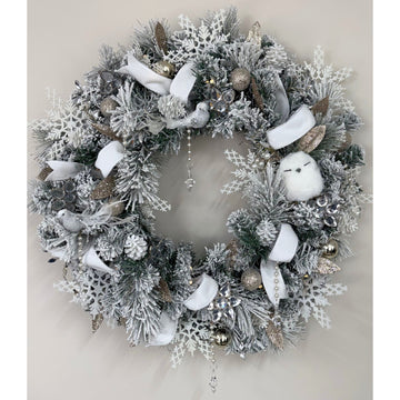 A White Christmas Wreath - 60cm