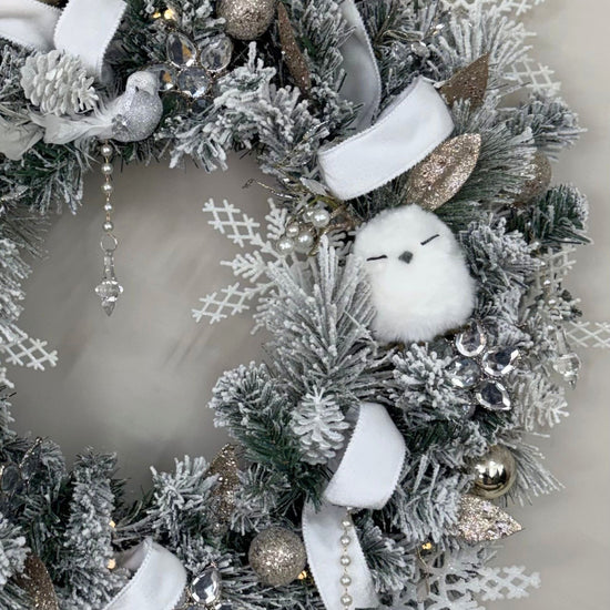 A White Christmas Wreath - 60cm