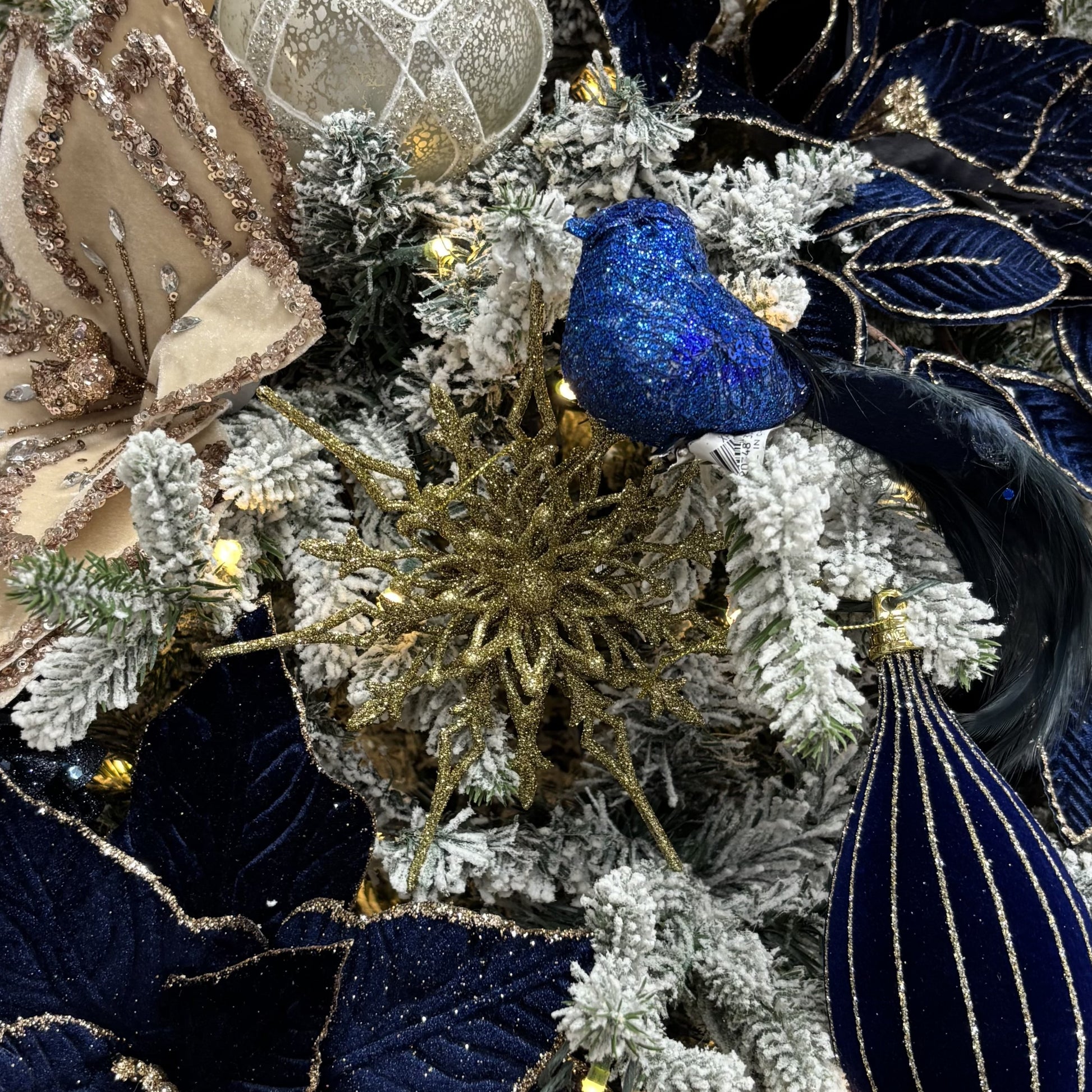 Blue Glitter and Jewel Clip-on Bird My Christmas