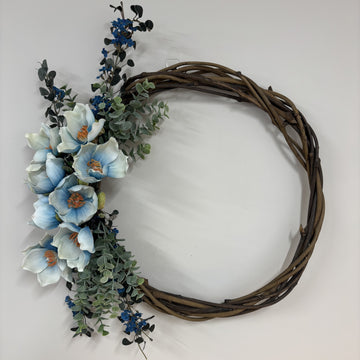 Blue Magnolia Wreath