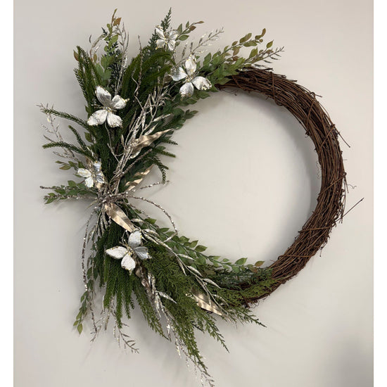 Champagne Butterfly Vine Wreath - 50cm