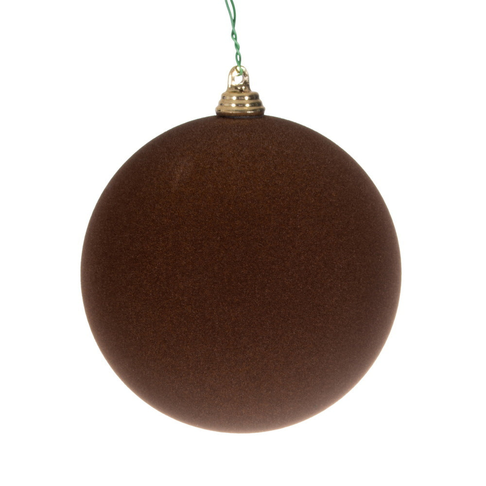 Chocolate Flocked Bauble - Various Sizes