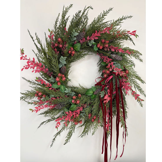 Cranberry Cocktail Cedar Wreath - 70cm
