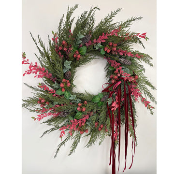 Cranberry Cocktail Cedar Wreath - 70cm
