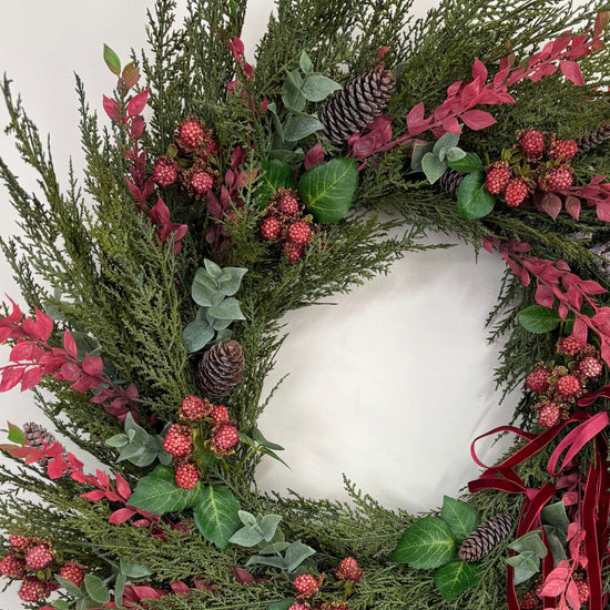 Cranberry Cocktail Cedar Wreath - 70cm