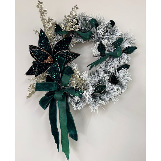 Emerald Envy Flocked Wreath - 45cm