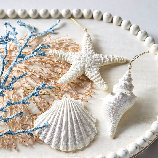 Ivory Glitter Starfish Ornament