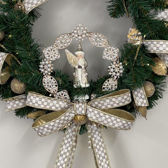 Golden Whispers Santa Wreath - 45cm