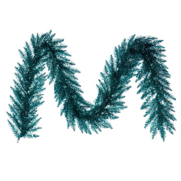 Aqua Tinsel Fir Garland - 270cm