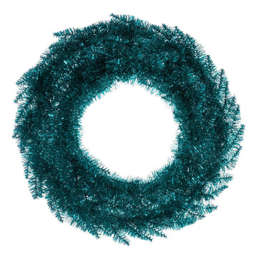 Aqua Tinsel Fir Wreath - 60cm