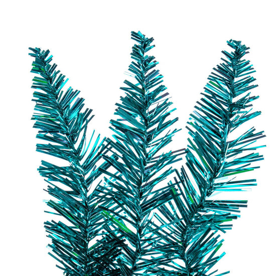 Aqua Tinsel Fir Wreath - 60cm