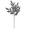 Pewter Glitter Bay Leaf Spray