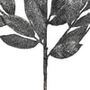 Pewter Glitter Bay Leaf Spray