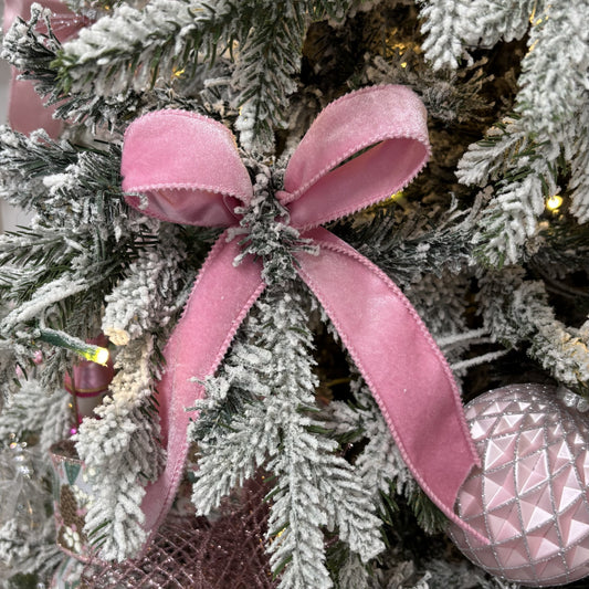 Light Pink Deluxe Velvet Ribbon with Satin Backing - 1.5" wide - My Christmas