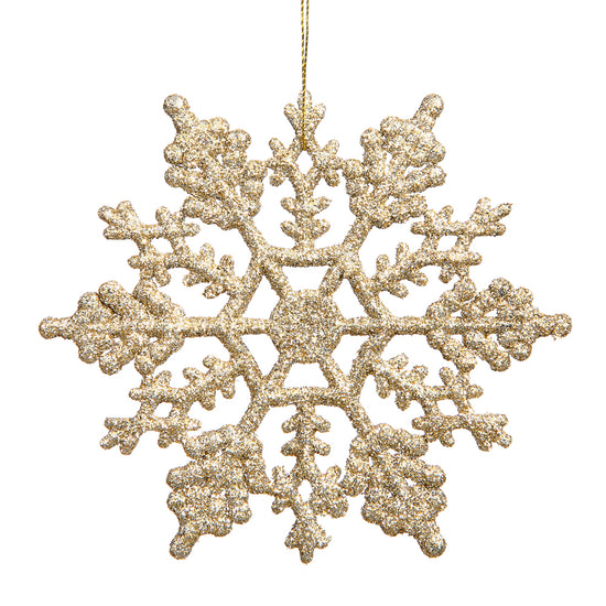 Champagne Glitter Snowflake - Pack of 24