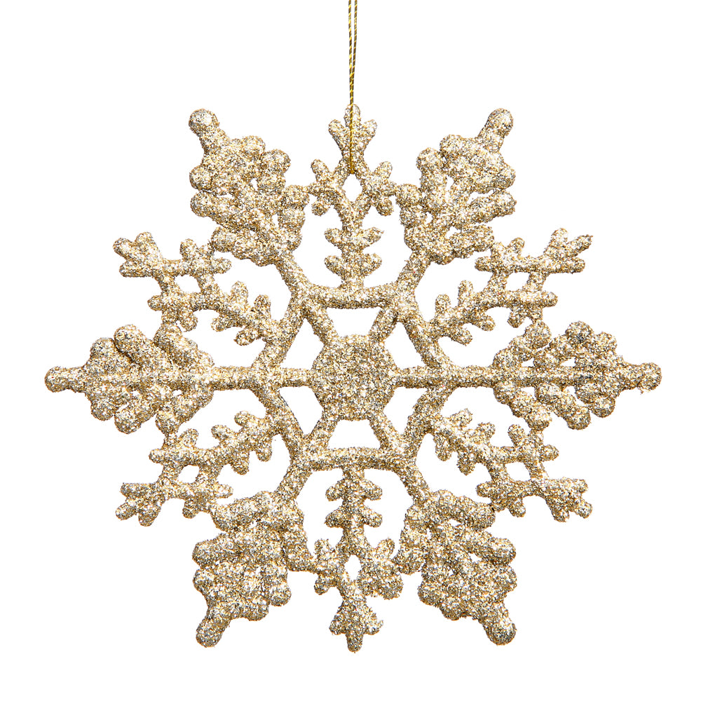 Champagne Glitter Snowflake - Pack of 24