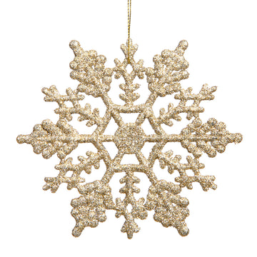 Champagne Glitter Snowflake - Pack of 24