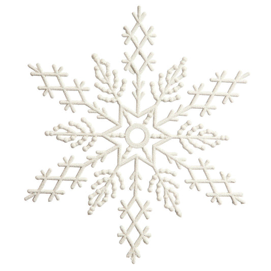 White Glitter Snowflake 20cm - Pack of 12