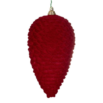 Burgundy Flocked Pinecone Ornament - My Christmas