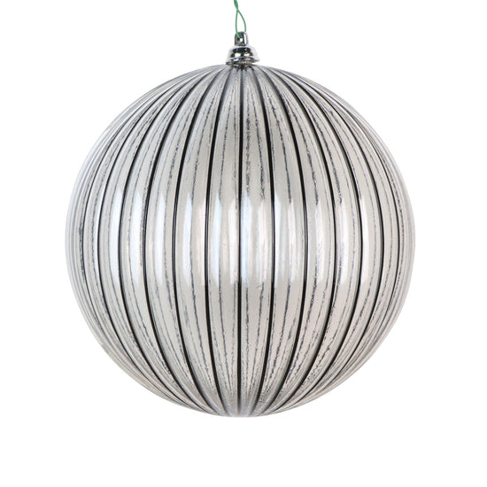 Clear Pinstriped Bauble - 15cm