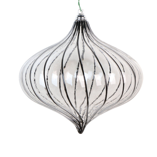 Clear Pinstriped Onion Ornament - 15cm