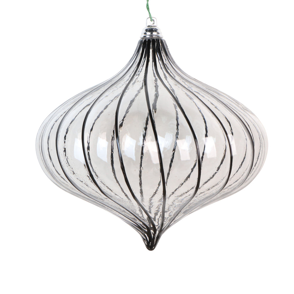 Clear Pinstriped Onion Ornament - 15cm