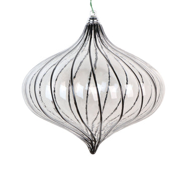 Clear Pinstriped Onion Ornament - 15cm