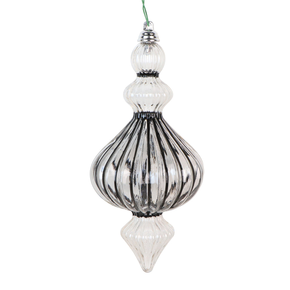 Clear Pinstriped Finial - 16cm