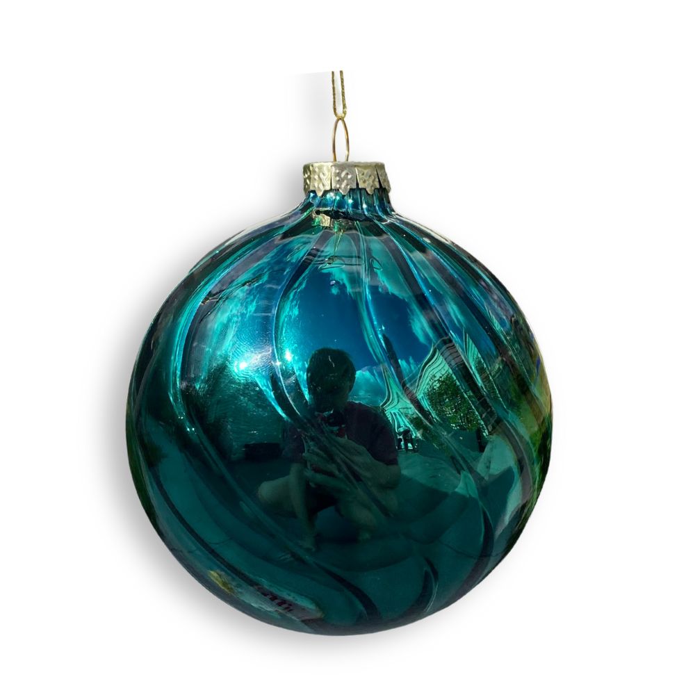 Deep Teal Glass Ornament