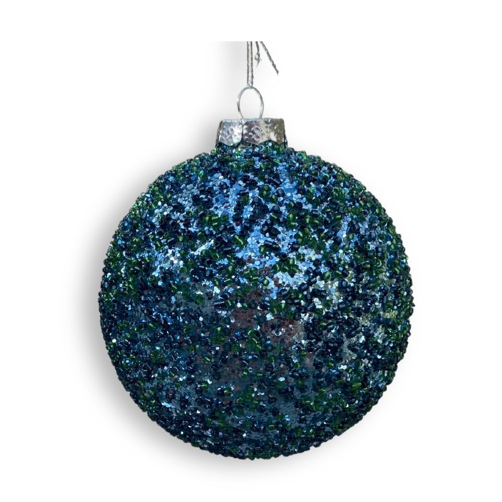 Blue/Teal Glass Ball Ornament