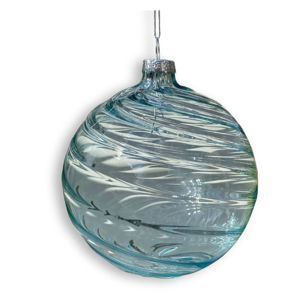 Pale Blue Glass Ball Ornament