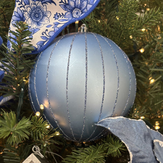 Matte Periwinkle Glitter Bauble